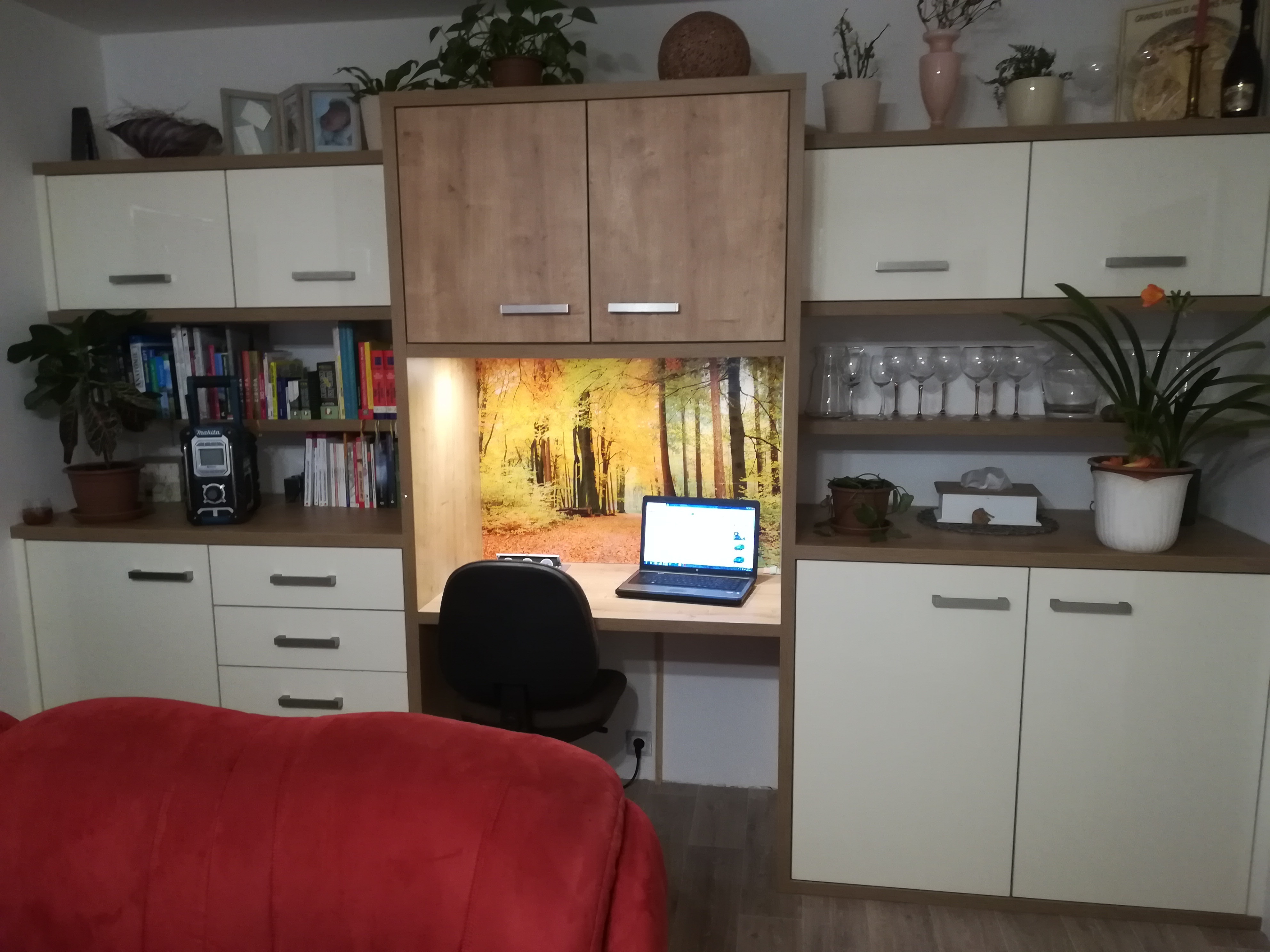 Skleněná zástěna s motivem Lesa